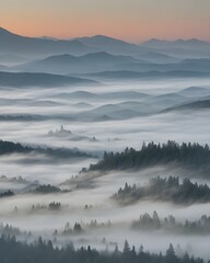 fog over the mountains