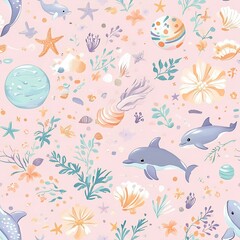 seamless pattern with fishes