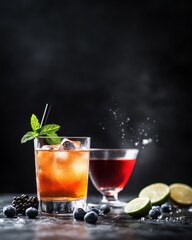 Refreshing cocktails with fresh fruits and mint, perfect for summer gatherings and vibrant parties.