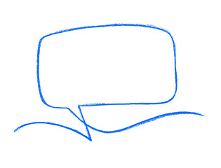 Fototapeta premium Speech Bubble Swirl One Line Crayon Chalk Drawing Vector