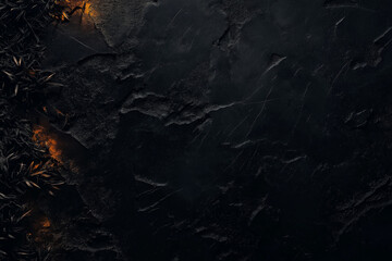 Fototapeta premium Dark black rough abstract background, pattern Fire and glow effects. AI generation.