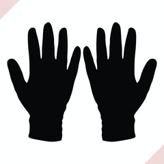 Obraz premium Gloves silhouette, Gardening Icon vector illustration on a white background