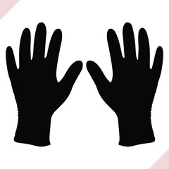 Obraz premium Gloves silhouette, Gardening Icon vector illustration on a white background