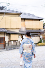 Japanese traditional Kimono in the winter