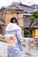 Fototapeta premium Japanese traditional Kimono in the winter
