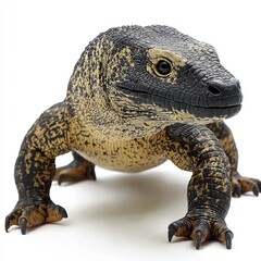 Obraz premium A detailed figurine of a lizard with realistic textures and colors.