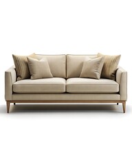 Modern minimalist designer sofa isolated on white background