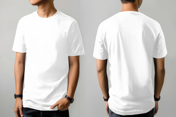 Editable t-shirt  front back png mockup, transparent design