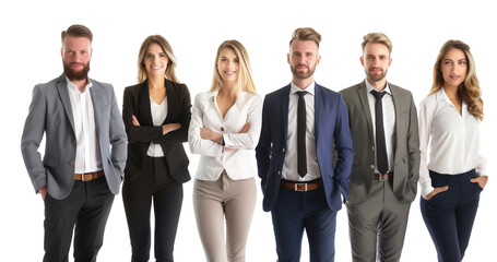 Obraz premium Group of smiling business people. Isolated over transparent background