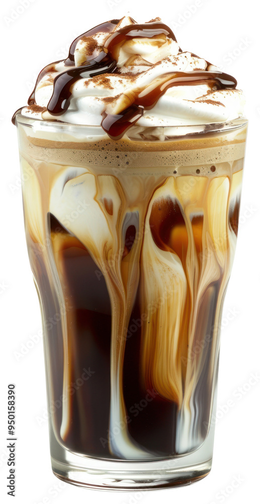 Poster PNG Delicious iced coffee with cream