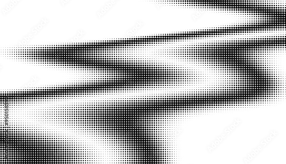 Aufkleber Monochrome gradient halftone dots background. Overlay png illustration. Abstract grunge dots on transparent background