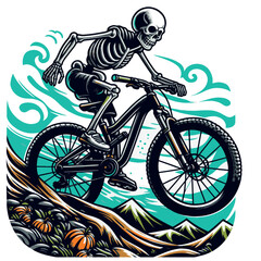 Fototapeta premium Vector Shirt Streetwear Design a Skeleton Riding a Bike