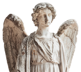 PNG Elegant angelic statue with wings