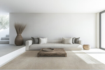 Fototapeta premium Modern Mediterranean villa details with clean lines and neutral colors. Luxury Real Estate development concept image.