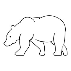 Bear  Side View Outline