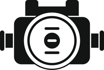 Simple vector icon of a water meter, a device used to measure the volume of water used