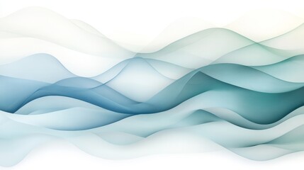 Obraz premium Soft, flowing waves in shades of blue and green create a serene abstract background for creative projects.