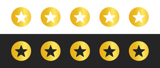 Round five star customer satisfaction gold vector design