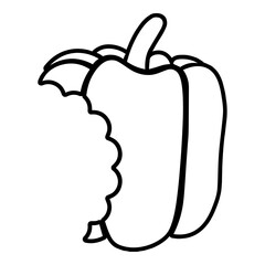 Bell Pepper Bitten Outline