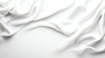 Obraz premium Elegant white fabric drapes softly, creating a serene and minimalist backdrop for your artistic projects or commercial use.