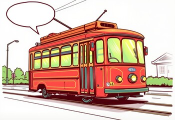 Comic book trolleybus A trolleybus illustrated in the style of a