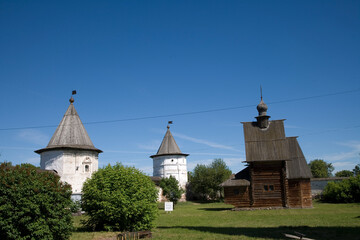 Russia Vladimir region Yuryev Polskoy Mikhailo-Arkhangelsky monastery on a sunny summer day