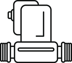 Water meter icon showing water consumption metering for utilities industry