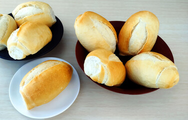 French Bread Dinner Rolls on the table.
