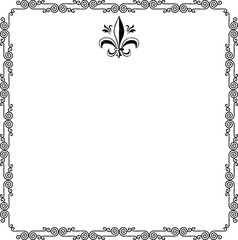 Square Frame - Celtic Curved Lines Border - Fleur de Lys