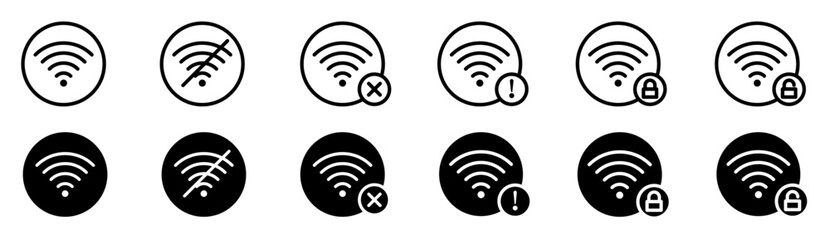 Wireless and wifi icon set