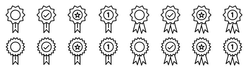 Approved or certified medal icon set