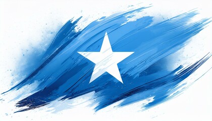 Somalia flag in abstract brush stroke style