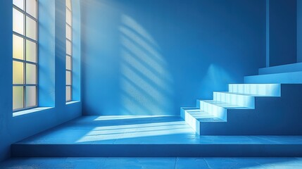Fototapeta premium Serene Blue Backdrop for Product Showcasing with Soft Lighting