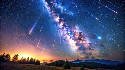 Perseid meteor shower lighting up the summer sky, astronomical event, summer, heavens, stargazing, natural phenomenon, constellation, celestial phenomenon,meteor, skywatching, night sky