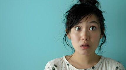 Portrait of a worried Asian woman.