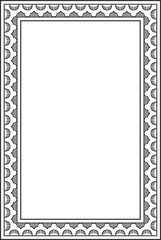 Vector square monochrome black Indian national ornament. Ethnic plant border. Flowers frame. Poppies and leaves