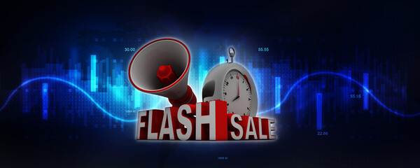 

3d illustration sale announcement concept
