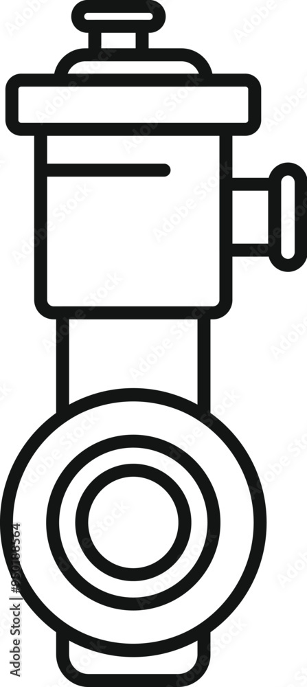 Poster simple icon of a pipeline valve, a device regulating the flow of liquids or gases in a pipeline syst