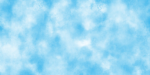 Watercolor stain with hand paint pattern on blue canvas, Abstract beautiful light blue cloudy sky clouds with stains, Creative vintage light sky blue background with various clouds and fogg.