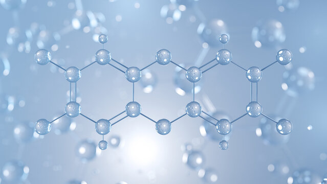 2,3,7,8-Tetrachlorodibenzo-p-dioxin molecular structure 3d, tcdd, structural chemical formula view from a microscope