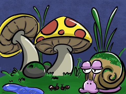 mushrooms in the forest