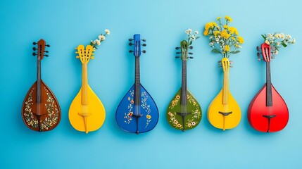 Traditional music festival celebration with folk instruments, Traditional festival, Music celebration