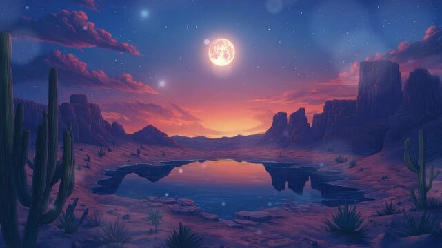 Fantastic Sci-fi landscape with glowing effect