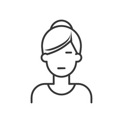 Obraz premium Line Drawing of a Woman with a Bun in her Hair