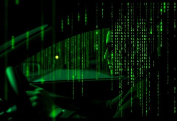 Matrix Code The driver's image is composed of green cascading di