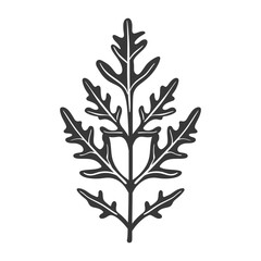 Fototapeta premium Silhouette of a Plant with Five Detailed Leaves