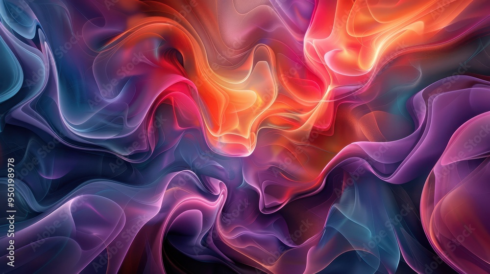 Poster dynamic blend of colors creates an abstract pattern evoking emotion and movement in digital art