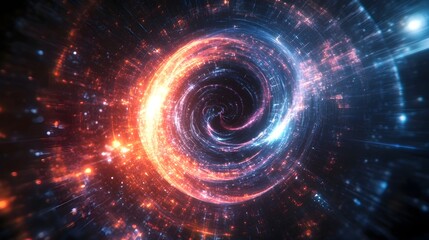 Mesmerizing Cosmic Vortex of Swirling Luminous Plasma Particles and Quantum Geometries