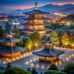 Fototapeta premium Gyeongbokgung Palace at Twilight in Seoul South Korea