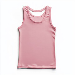 A pink tank top with a white collar and a white stripe